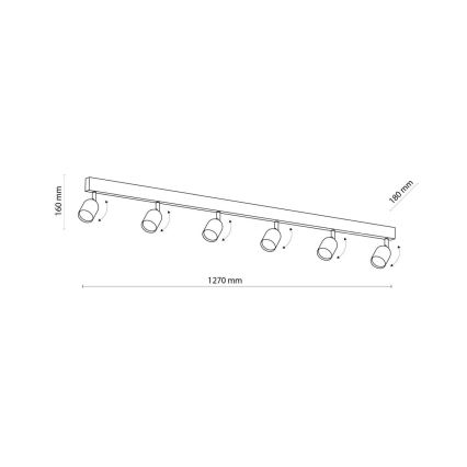 LED RGBW spot svjetiljka s mogućnošću prigušivanja TOP 6xGU10/6,5W/230V 2700-6500K crna/zlatna
