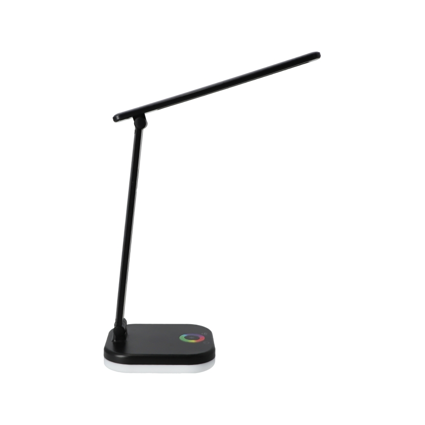 LED RGBW stolna lampa s mogućnošću prigušivanja i bežičnim punjenjem LED/7W/5V USB crna