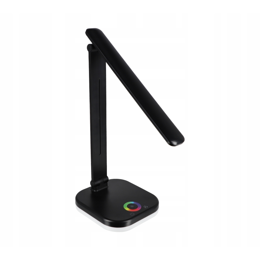 LED RGBW stolna lampa s mogućnošću prigušivanja i bežičnim punjenjem LED/7W/5V USB crna