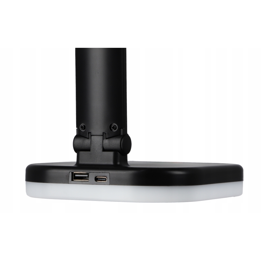 LED RGBW stolna lampa s mogućnošću prigušivanja i bežičnim punjenjem LED/7W/5V USB crna