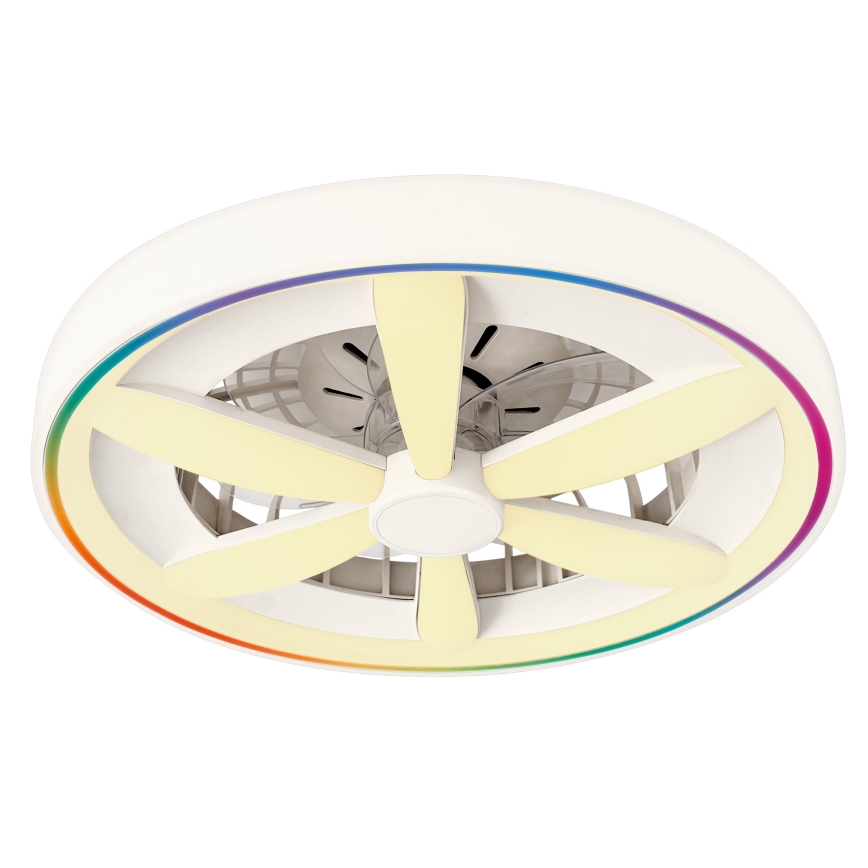 LED RGBW stropno svjetlo s ventilatorom i funkcijom prigušivanja MALAWI LED/48W/230V 3000-6500K bijela + daljinski upravljač