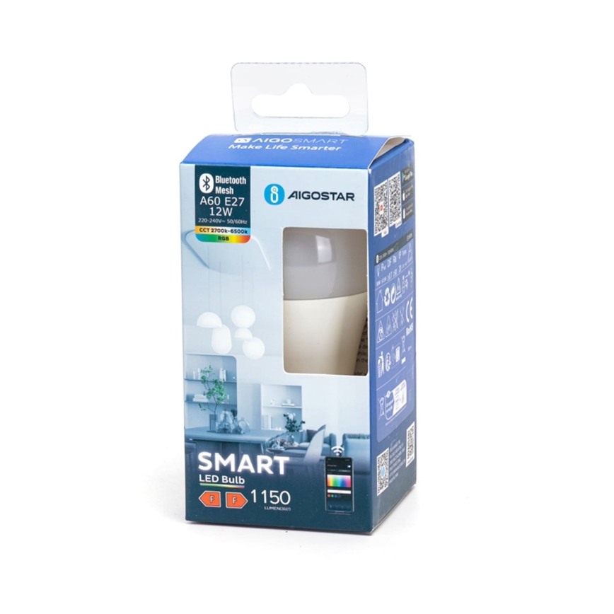 LED RGBW Prigušiva žarulja A60 E27/12W/230V 2700-6500K - Aigostar