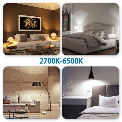 LED RGBW prigušivačka žarulje C37 E27/6,5W/230V 2700-6500K Wi-Fi - Aigostar