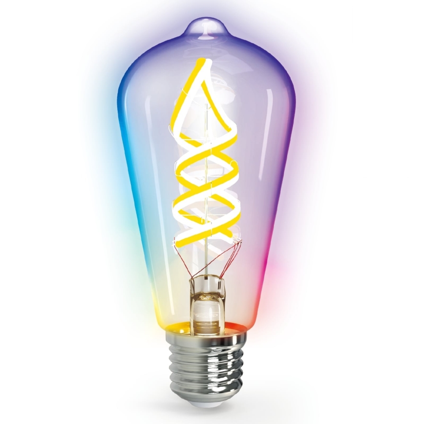 LED RGBW Prigušiva žarulja FILAMENT MESH Smart ST64 E27/4,9W/230V 2700K - Aigostar