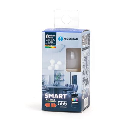 LED RGBW Prigušiva žarulja G45 E27/6,5W/230V 2700-6500K - Aigostar