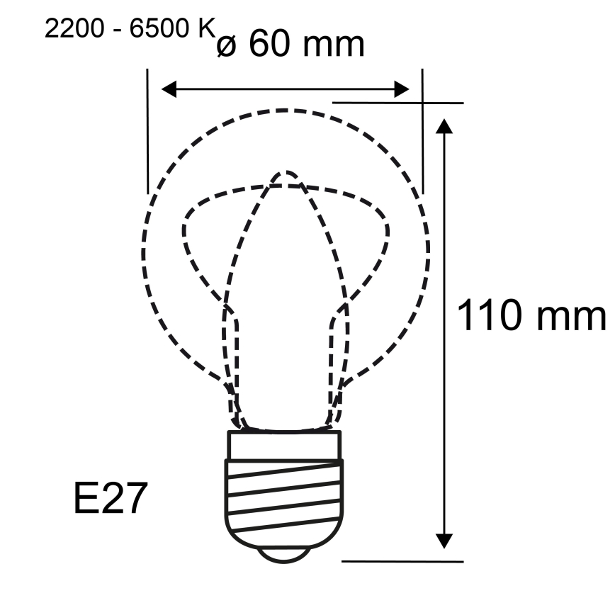 LED RGBW zatamnjujuća žarulja FILAMENT E27/6,3W/230V 2200-6500K - Paulmann 29156