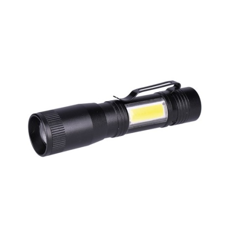 LED Ručna svjetiljka LED/3W/COB/1xAA, crna
