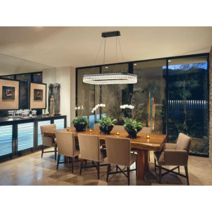 LED kristalni luster s mogućnošću prigušivanja na sajli THALIA LED/50W/230V 3000-6000K + daljinsko upravljanje