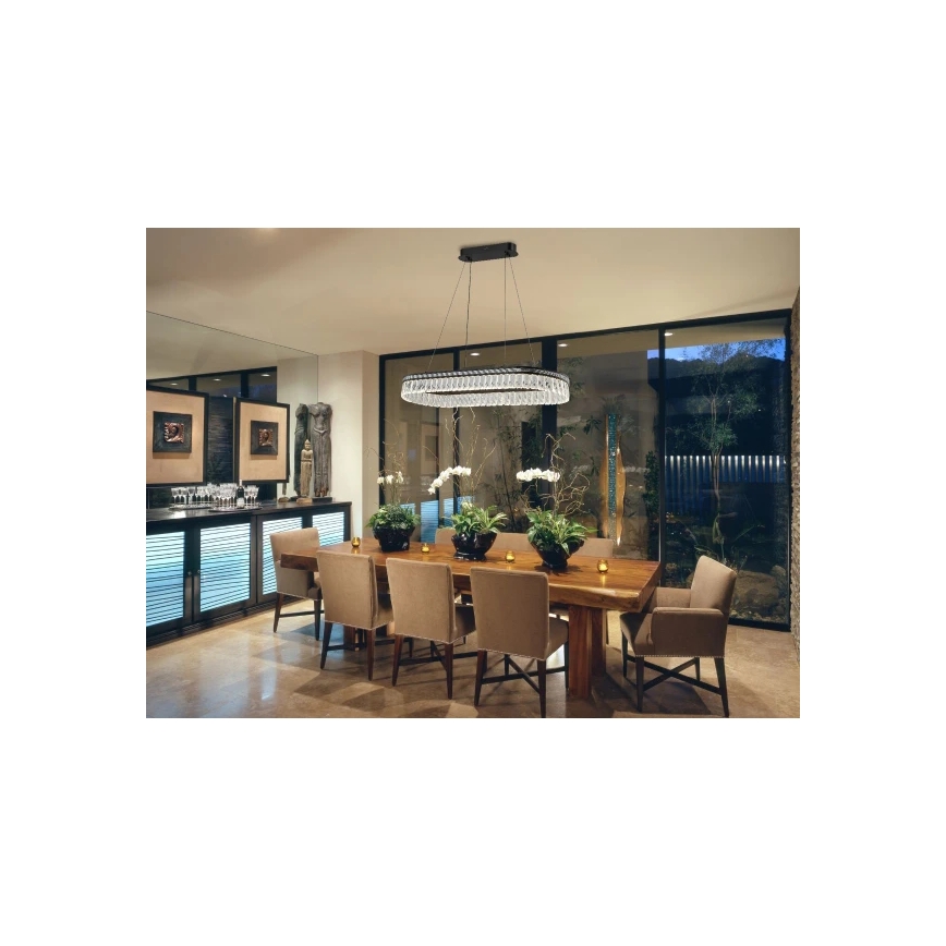 LED kristalni luster s mogućnošću prigušivanja na sajli THALIA LED/50W/230V 3000-6000K + daljinsko upravljanje