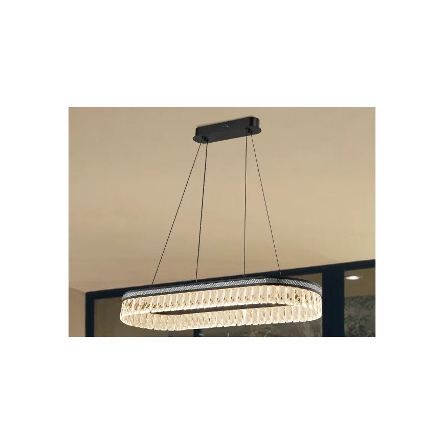 LED kristalni luster s mogućnošću prigušivanja na sajli THALIA LED/50W/230V 3000-6000K + daljinsko upravljanje