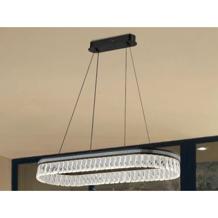 LED kristalni luster s mogućnošću prigušivanja na sajli THALIA LED/50W/230V 3000-6000K + daljinsko upravljanje