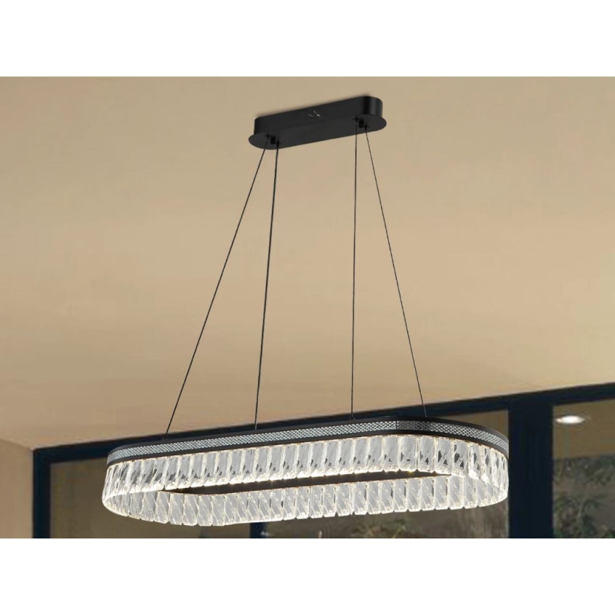 LED kristalni luster s mogućnošću prigušivanja na sajli THALIA LED/50W/230V 3000-6000K + daljinsko upravljanje