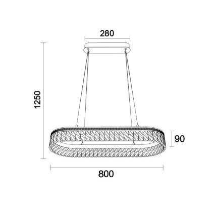 LED kristalni luster s mogućnošću prigušivanja na sajli THALIA LED/50W/230V 3000-6000K + daljinsko upravljanje
