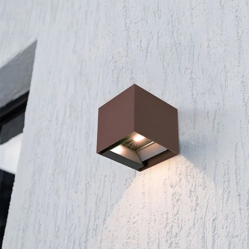 LED solarna zidna svjetiljka sa senzorom LED/9W/3,7V 3000/4000/5000K IP65 2600 mAh smeđa