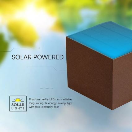 LED solarna zidna svjetiljka sa senzorom LED/9W/3,7V 3000/4000/5000K IP65 2600 mAh smeđa