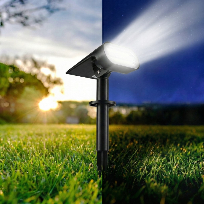 LED solarna lampa 2 u 1 LED/3,7V 1200 mAh IP54 crna