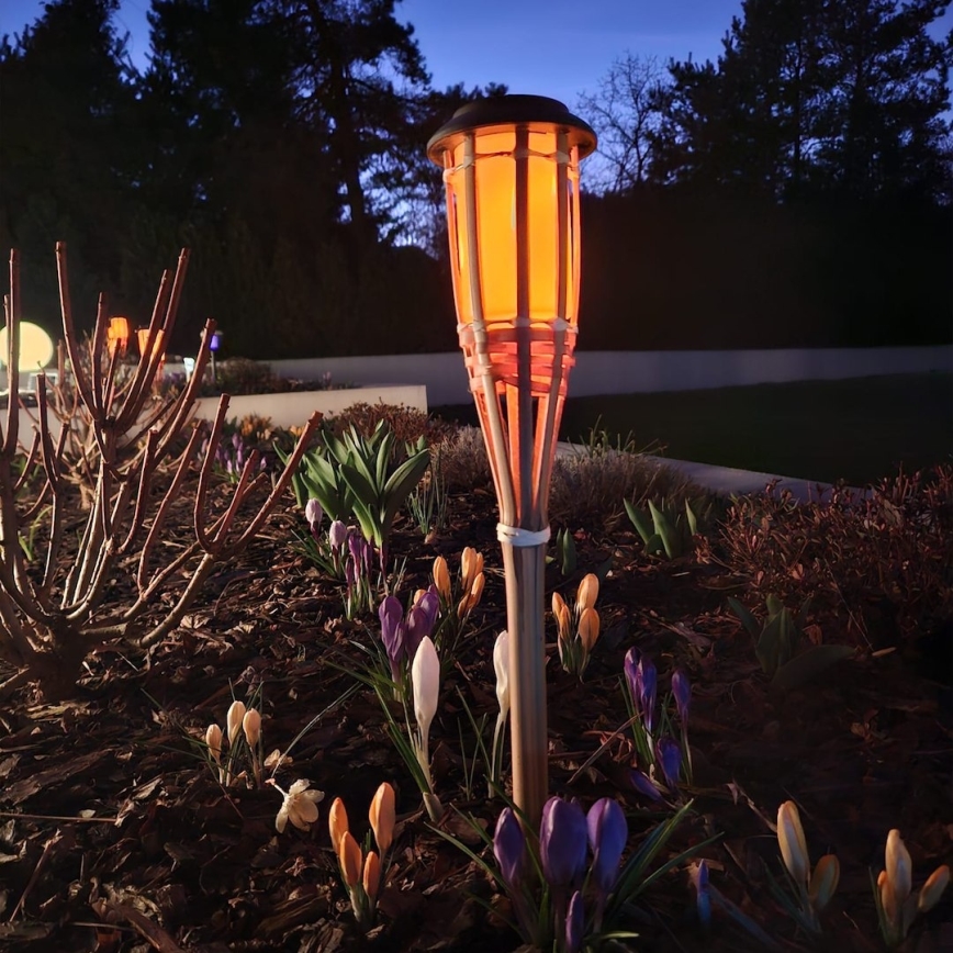 LED solarna lampa BAMBOO LED/1,2V 150 mAh 1800K 56 cm IP44 bež