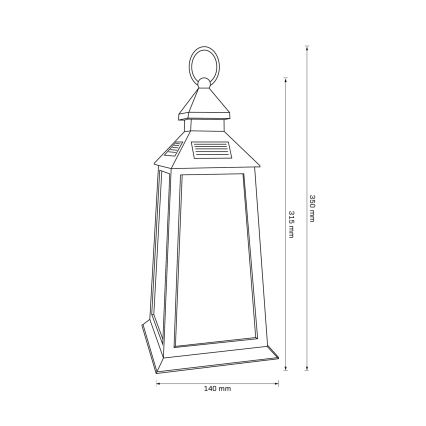 LED solarna lampa FENIX LED/1,2V 200 mAh IP44 crna