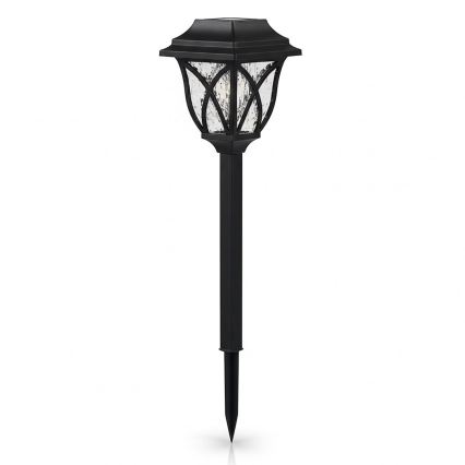 LED solarna lampa LAWN LED/1,2V 100 mAh 3000K 44 cm IP44 crna