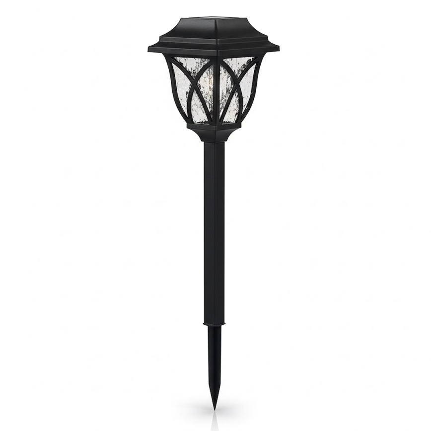 LED solarna lampa LAWN LED/1,2V 100 mAh 3000K 44 cm IP44 crna