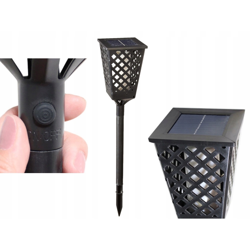 LED Solarna lampa LED/0,6W/5,5V IP65 107 cm crna