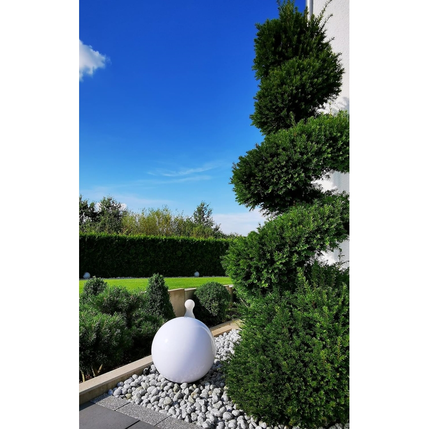 LED solarna lampa LED/1,2 V 6500 K 200 mAh Ø 25 cm IP44 bijela/crna