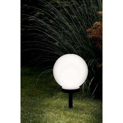 LED solarna lampa LED/1,2 V 6500 K 200 mAh Ø 25 cm IP44 bijela/crna