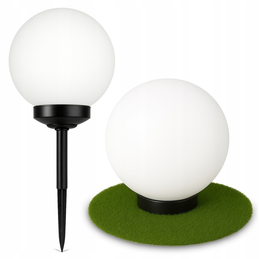 LED solarna lampa LED/1,2 V 6500 K 200 mAh Ø 25 cm IP44 bijela/crna