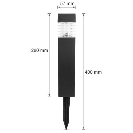 LED Solarna lampa LED/1,2V 600mAh IP44 crna