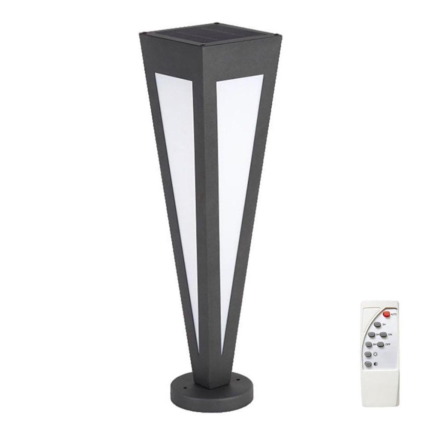 LED Solarna lampa LED/2W/3,7V IP65 3000K crna + daljinski upravljač