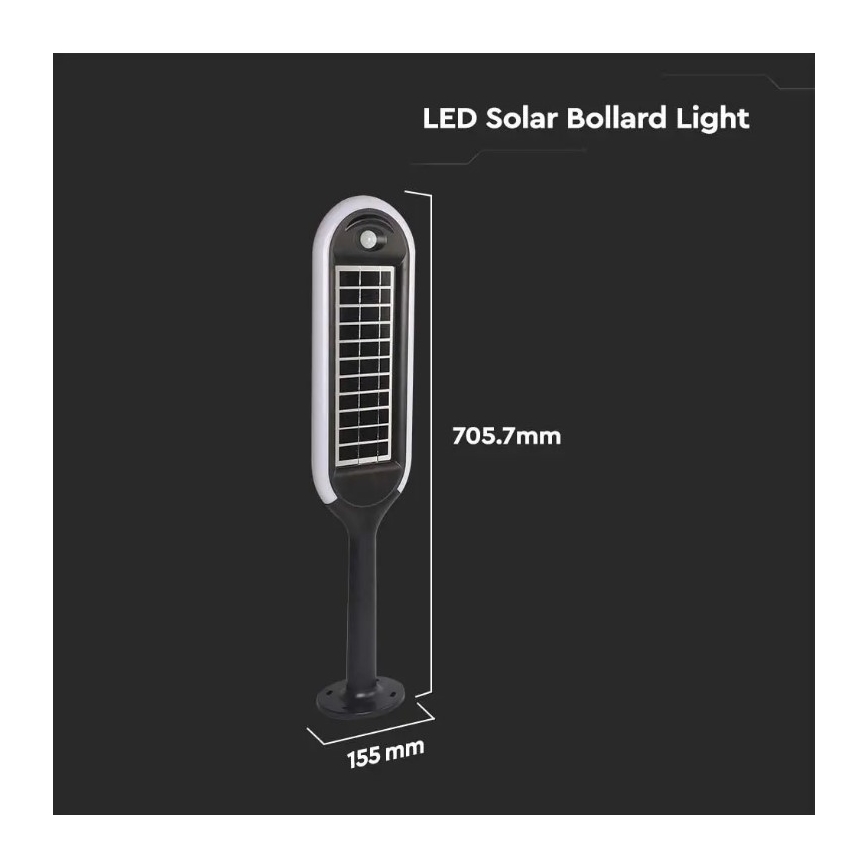 LED Solarna lampa sa senzorom BOLLARD LED/5W/5,5V 70 cm 4000K IP65