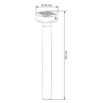 LED Solarna lampa sa senzorom GWINEA LED/4,5W/3,7V 2000 mAh 50 cm IP44 crna