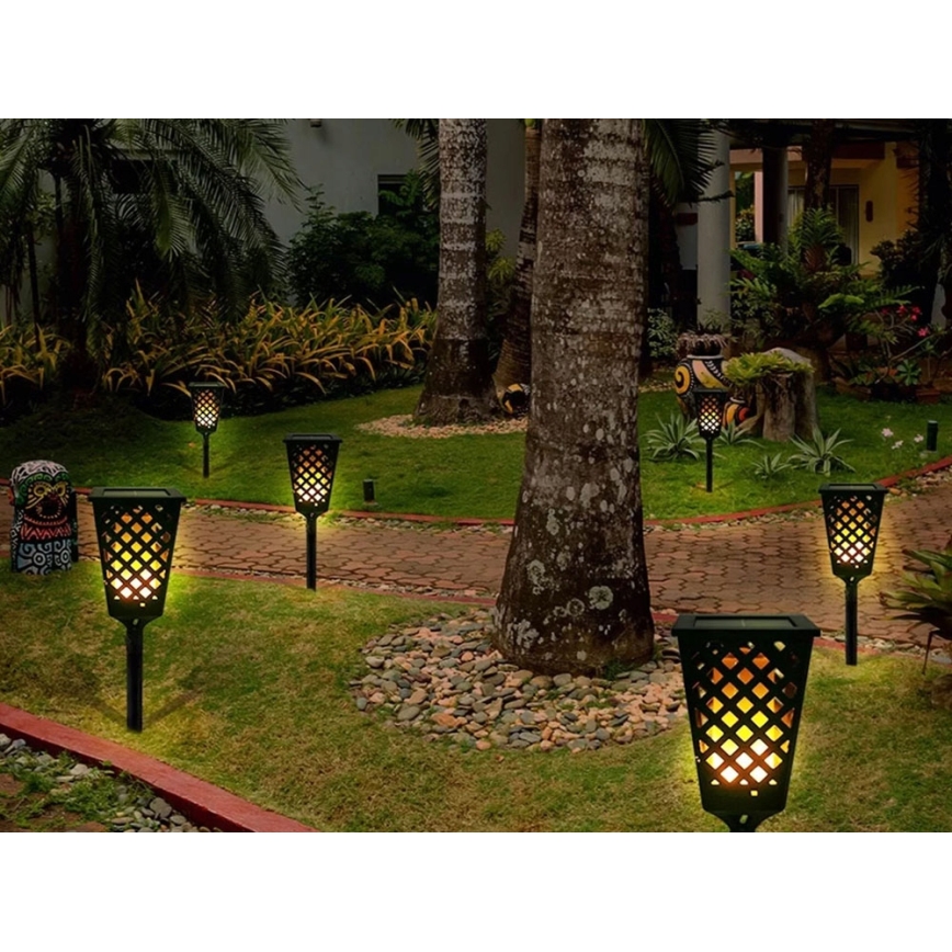 LED solarna lampa sa senzorom LED/0,6W/5,5V IP65 2000 mAh 107 cm crna