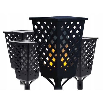 LED solarna lampa sa senzorom LED/0,6W/5,5V IP65 2000 mAh 107 cm crna