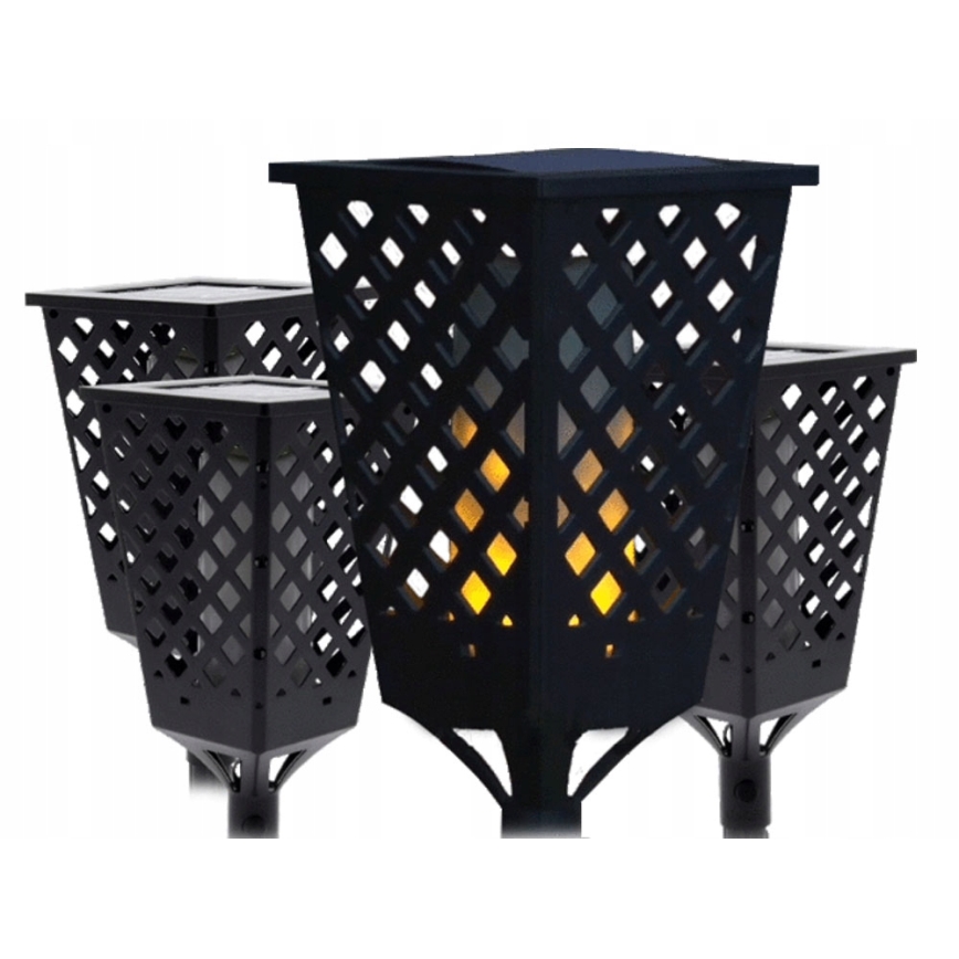 LED solarna lampa sa senzorom LED/0,6W/5,5V IP65 2000 mAh 107 cm crna