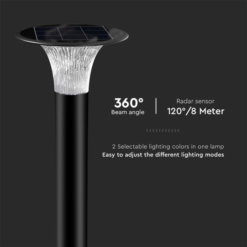 LED Solarna lampa sa senzorom LED/15W/3,2V 4000K/6000K IP65 6000 mAh