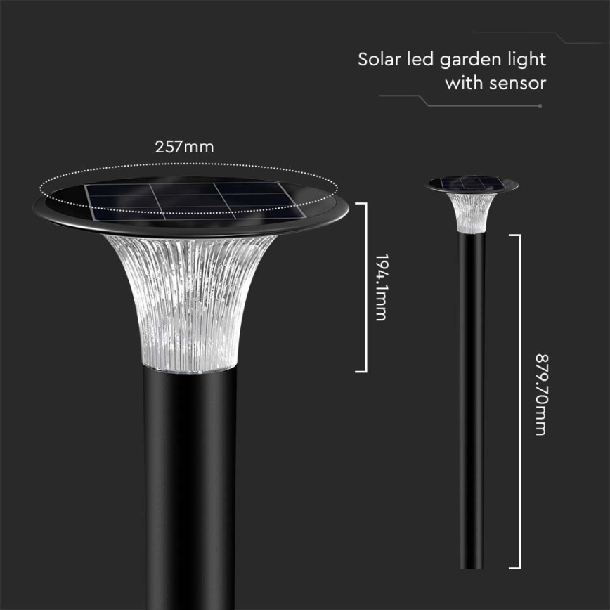 LED Solarna lampa sa senzorom LED/15W/3,2V 4000K/6000K IP65 6000 mAh