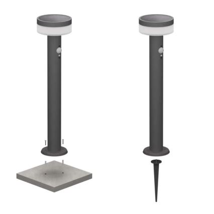 LED Solarna lampa sa senzorom LED/2W/3,7V 1200 mAh IP44 50 cm