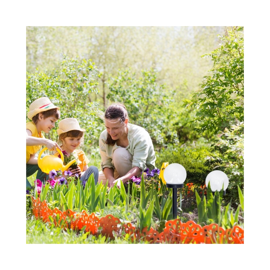 LED solarna lampa sa senzorom SPHERE LED/1,2V, 4000K, IP44, 40 mAh, promjer 10 cm