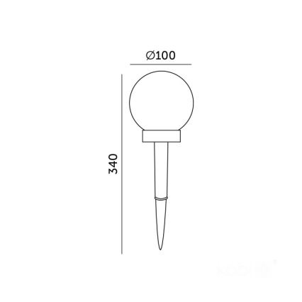 LED solarna lampa sa senzorom SPHERE LED/1,2V, 4000K, IP44, 40 mAh, promjer 10 cm