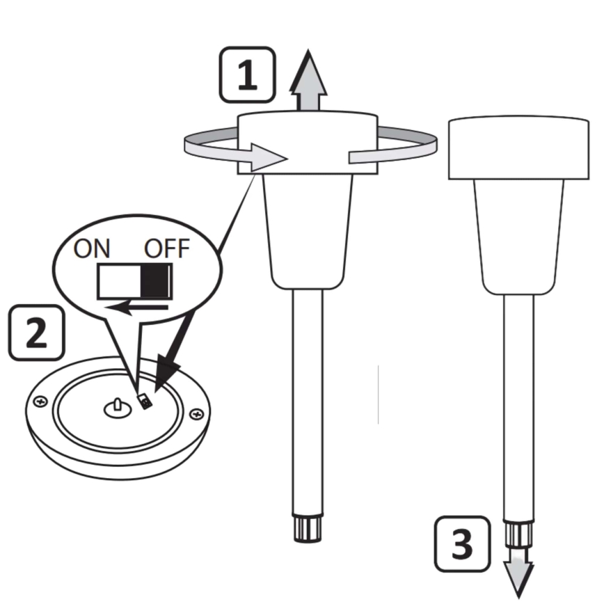 LED Solarna lampa STIK LED/1,2V 40 mAh IP44