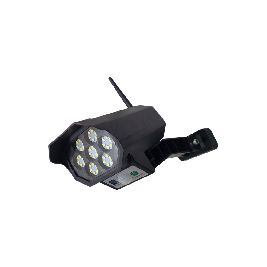 LED Solarna lažna sigurnosna kamera sa senzorom LED/3,7V 1200 mAh IP44 crna + daljinski upravljač