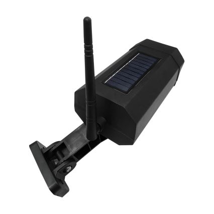 LED solarni model sigurnosne kamere sa senzorom LED/3,7V 1200 mAh IP44 crna + daljinski upravljač