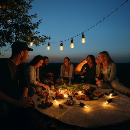 LED solarna punjiva svjetiljka LUMINA LUMO LED/USB 300 mAh crna