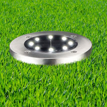 LED Solarna rasvjeta za kućni prilaz SOLLY LED/1,2V 6500K pr. 11,5 cm 300 mAh IP44 mat krom