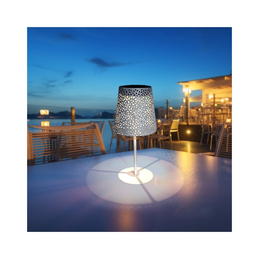 LED solarna stolna lampa LUVETRA LED/1xAA 4000K IP44 200 mAh bijela