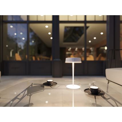 LED stolna lampa VIVIEN, solarna i punjiva, s mogućnošću prigušivanja LED/3W/5V 2700K 1600 mAh IP54 bijela