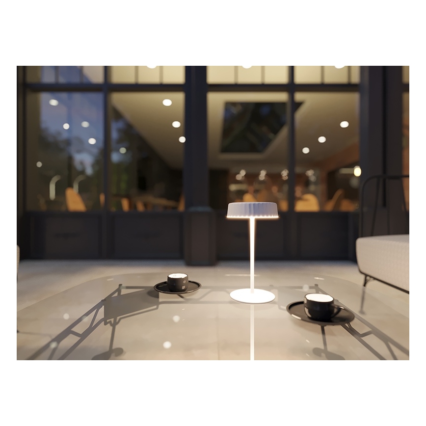 LED stolna lampa VIVIEN, solarna i punjiva, s mogućnošću prigušivanja LED/3W/5V 2700K 1600 mAh IP54 bijela