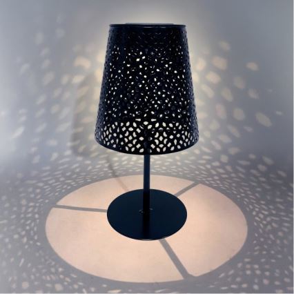 LED solarna stolna svjetiljka LUVETRA LED/1xAA 4000K IP44 200 mAh crna