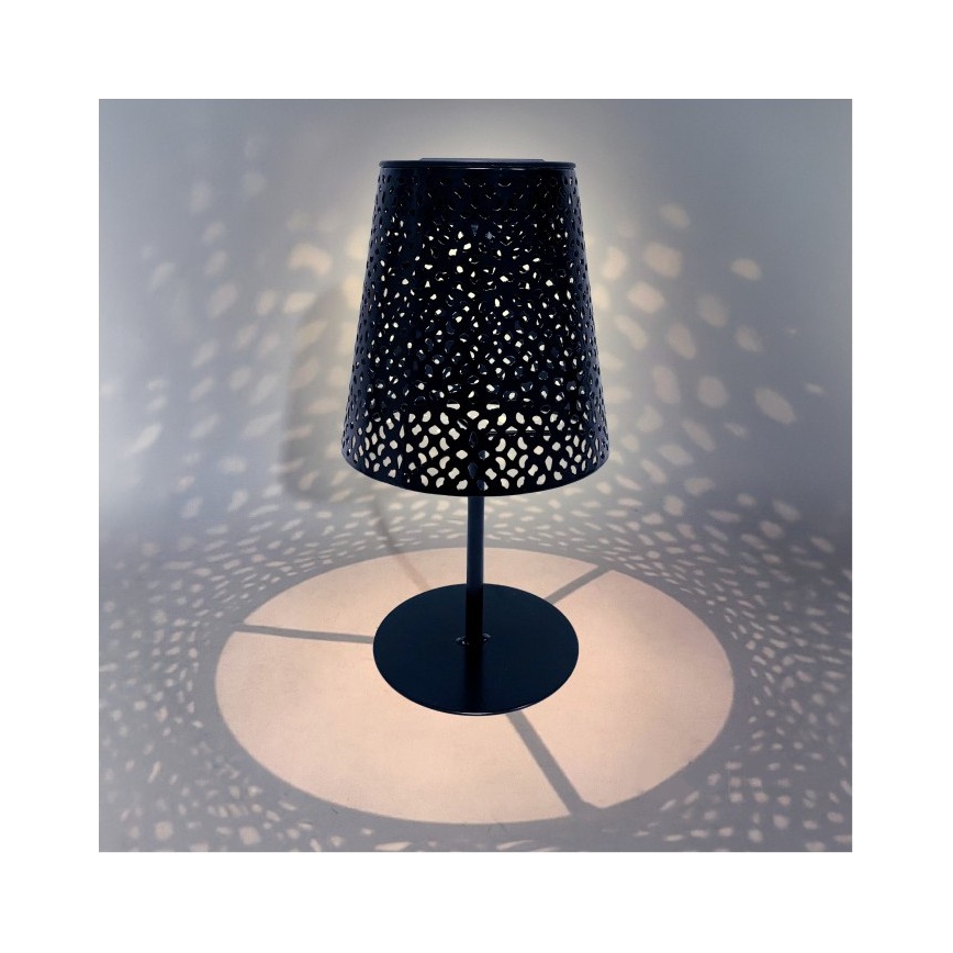 LED solarna stolna svjetiljka LUVETRA LED/1xAA 4000K IP44 200 mAh crna